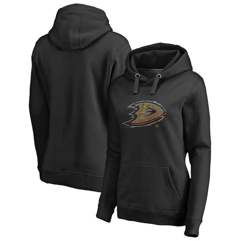 Anaheim Ducks   Women's Splatter Logo Plus Size Pullover Hoodie - Black