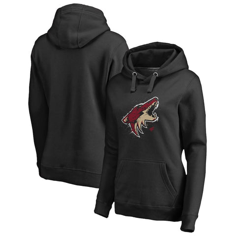 Arizona Coyotes   Women's Splatter Logo Plus Size Pullover Hoodie - Black