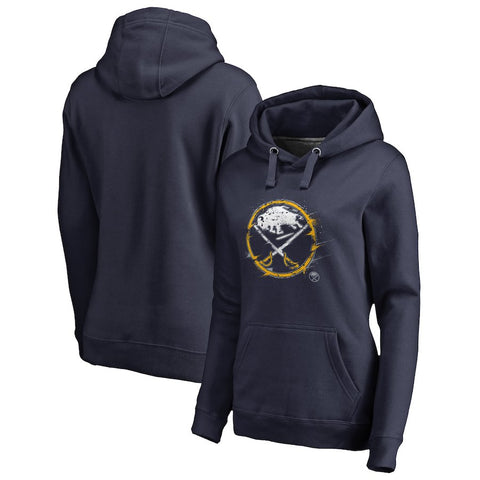 Buffalo Sabres   Women's Splatter Logo Plus Size Pullover Hoodie - Navy