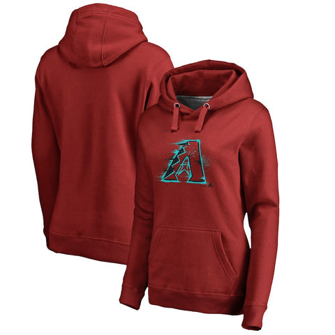 Arizona Diamondbacks   Women's Splatter Logo Pullover Hoodie - Red