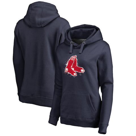 Boston Red Sox   Women's Splatter Logo Pullover Hoodie - Navy