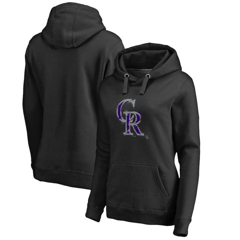 Colorado Rockies   Women's Splatter Logo Pullover Hoodie - Black