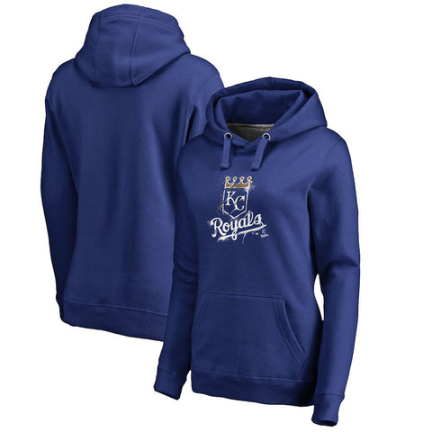 Kansas City Royals   Women's Splatter Logo Pullover Hoodie - Royal