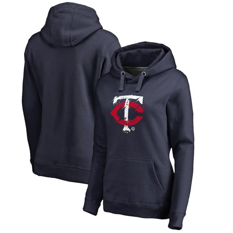 Minnesota Twins   Women's Splatter Logo Pullover Hoodie - Navy