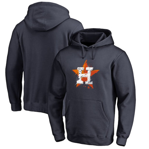 Houston Astros   Splatter Logo Pullover Hoodie - Navy