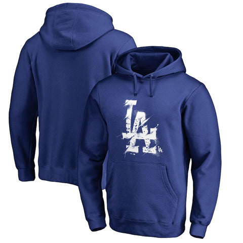Los Angeles Dodgers   Splatter Logo Pullover Hoodie - Royal