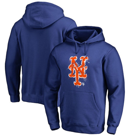 New York Mets   Splatter Logo Pullover Hoodie - Royal