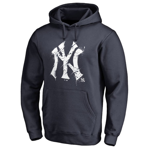 New York Yankees   Splatter Logo Pullover Hoodie - Navy