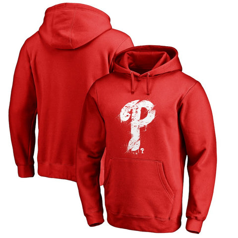 Philadelphia Phillies   Splatter Logo Pullover Hoodie - Red