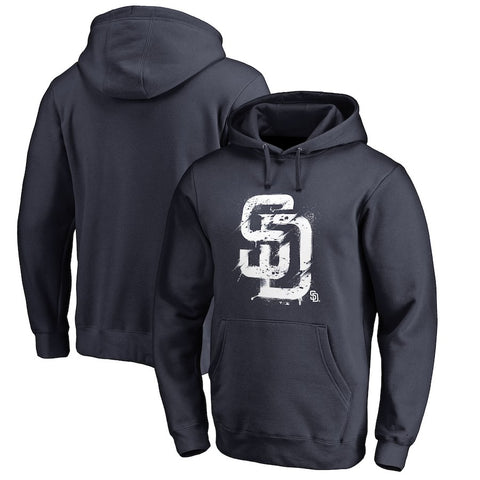 San Diego Padres   Splatter Logo Pullover Hoodie - Navy