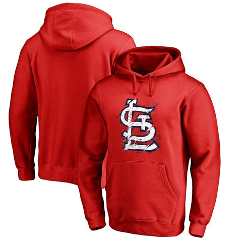 St. Louis Cardinals   Splatter Logo Pullover Hoodie - Red