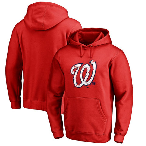 Washington Nationals   Splatter Logo Pullover Hoodie - Red