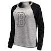 Boston Red Sox Let Loose by RNL Women's Cozy Collection Plush Raglan Tri-Blend Sweatshirt - Ash