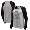 Colorado Rockies Let Loose by RNL Women's Cozy Collection Plush Raglan Tri-Blend Sweatshirt - Ash