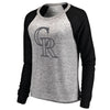 Colorado Rockies Let Loose by RNL Women's Cozy Collection Plush Raglan Tri-Blend Sweatshirt - Ash