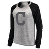 Cleveland Indians Let Loose by RNL Women's Cozy Collection Plush Raglan Tri-Blend Sweatshirt - Ash
