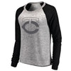 Minnesota Twins Let Loose by RNL Women's Cozy Collection Plush Raglan Tri-Blend Sweatshirt - Ash