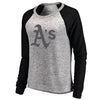 Oakland Athletics Let Loose by RNL Women's Cozy Collection Plush Raglan Tri-Blend Sweatshirt - Ash