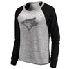 Toronto Blue Jays Let Loose by RNL Women's Cozy Collection Plush Raglan Tri-Blend Sweatshirt - Ash