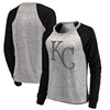 Kansas City Royals Let Loose by RNL Women's Cozy Collection Plush Raglan Tri-Blend Sweatshirt - Ash