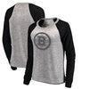 Boston Bruins Let Loose by RNL Women's Cozy Collection Plush Crew Sweatshirt - Ash/Black