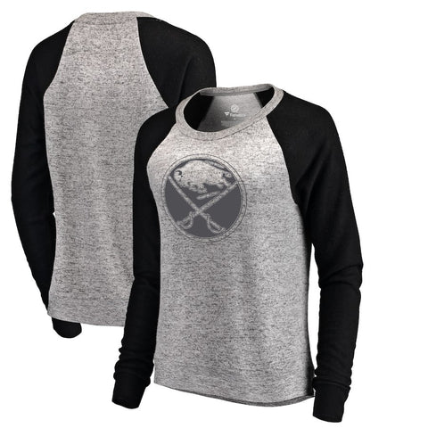 Buffalo Sabres Let Loose by RNL Women's Cozy Collection Plush Crew Sweatshirt - Ash/Black