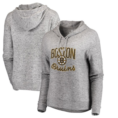 Boston Bruins Let Loose by RNL Women's Cozy Collection Steadfast Pullover Hoodie - Ash