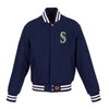 Seattle Mariners JH Design Women's Embroidered Logo All-Wool Jacket