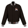 Miami Marlins JH Design Women's Embroidered Logo All-Wool Jacket