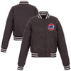 Chicago Cubs JH Design Women's Embroidered Logo Poly-Twill Full Snap Jacket