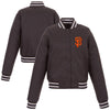 San Francisco Giants JH Design Women's Embroidered Logo Poly-Twill Full Snap Jacket