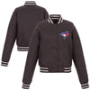 Toronto Blue Jays JH Design Women's Embroidered Logo Poly-Twill Full Snap Jacket