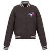 Toronto Blue Jays JH Design Women's Embroidered Logo Poly-Twill Full Snap Jacket