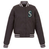 Seattle Mariners JH Design Women's Embroidered Logo Poly-Twill Full Snap Jacket