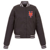 New York Mets JH Design Women's Embroidered Logo Poly-Twill Full Snap Jacket