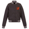 Baltimore Orioles JH Design Women's Embroidered Logo Poly-Twill Full Snap Jacket