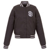 San Diego Padres JH Design Women's Embroidered Logo Poly-Twill Full Snap Jacket