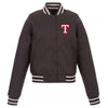 Texas Rangers JH Design Women's Embroidered Logo Poly-Twill Full Snap Jacket