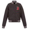 Boston Red Sox JH Design Women's Embroidered Logo Poly-Twill Full Snap Jacket