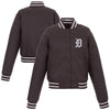 Detroit Tigers JH Design Women's Embroidered Logo Poly-Twill Full Snap Jacket