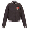 Minnesota Twins JH Design Women's Embroidered Logo Poly-Twill Full Snap Jacket