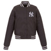 New York Yankees JH Design Women's Embroidered Logo Poly-Twill Full Snap Jacket