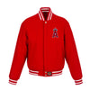 Los Angeles Angels JH Design Women's Embroidered Logo All-Wool Jacket