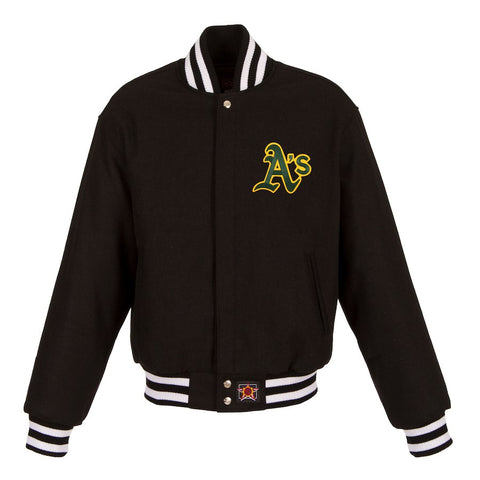 Oakland Athletics JH Design Women's Embroidered Logo All-Wool Jacket