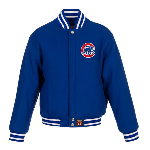 Chicago Cubs JH Design Women's Embroidered Logo All-Wool Jacket