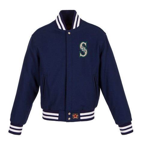 Seattle Mariners JH Design Women's Embroidered Logo All-Wool Jacket