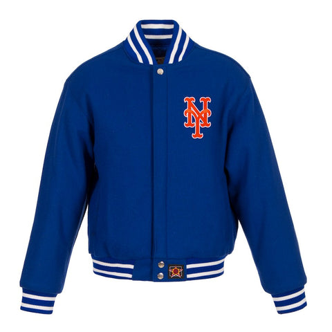 New York Mets JH Design Women's Embroidered Logo All-Wool Jacket