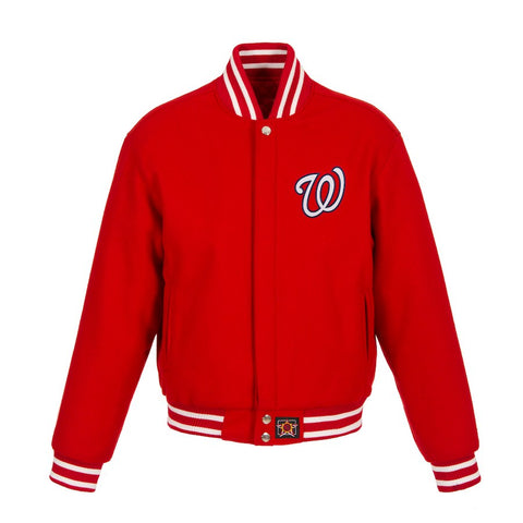 Washington Nationals JH Design Women's Embroidered Logo All-Wool Jacket