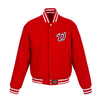 Washington Nationals JH Design Women's Embroidered Logo All-Wool Jacket