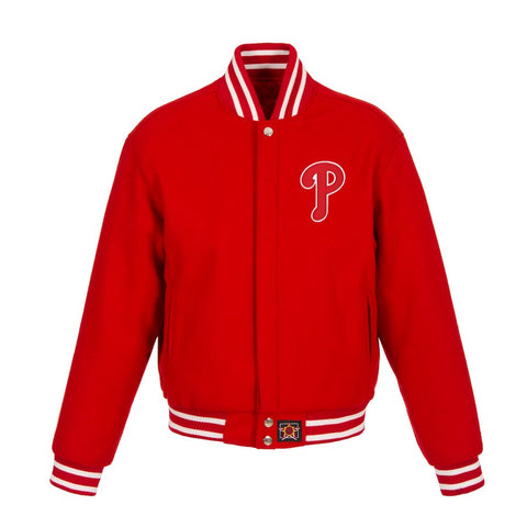 Philadelphia Phillies JH Design Women's Embroidered Logo All-Wool Jacket
